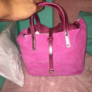 Tiffany & Co small reversible pink leather tote